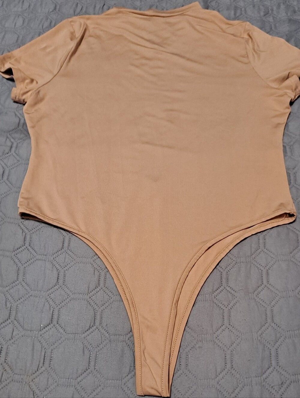 Daisy Womens  Tan Short Sleeve One-Piece with Front Zip 2X - Picture 6 of 6